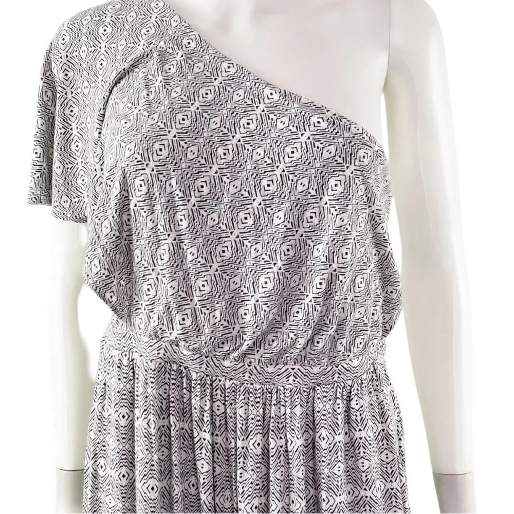 Anthropologie Maeve White & Black JAMIE One Shoulder Wide Leg Jumpsuit | MP
